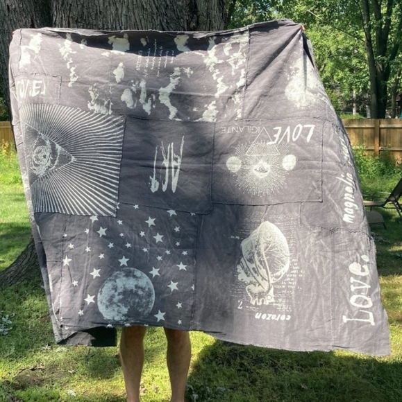 Magnolia Pearl Bob Dylan Blanket Artist Squat Throw Dropcloth 001 Ozzy Patchwork - Picture 9 of 10